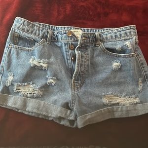 light blue jeans shorts